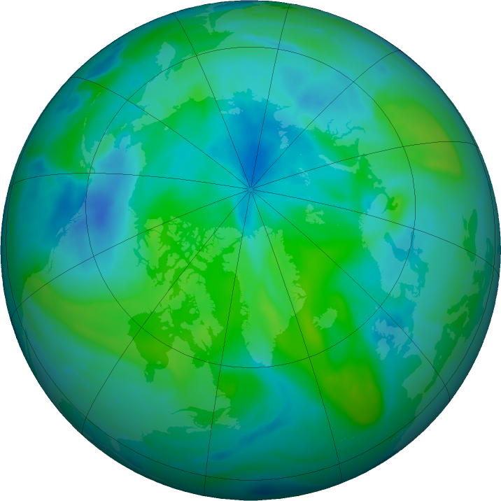 Arctic ozone map for 12 September 2016